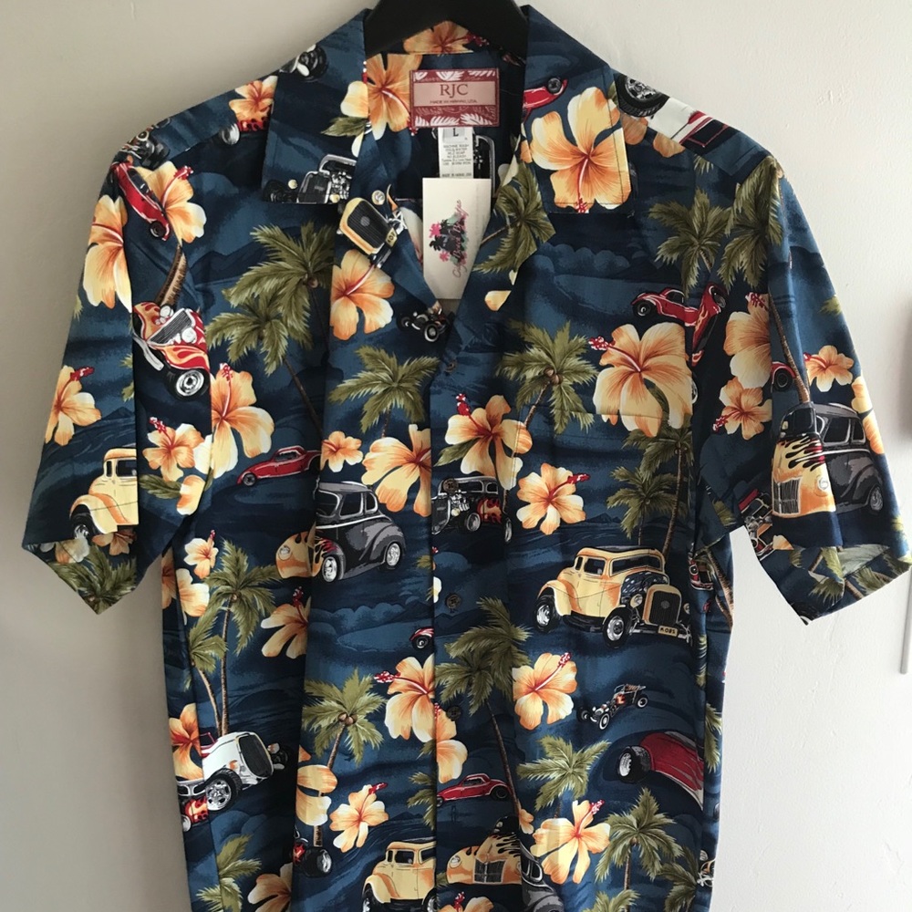 Men’s Button Down Cars Hawaiian Shirt